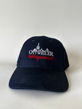 Marineblaue Ottweiler Lieblingsmensch Cap von vorne mit weiß gestickter Ottweiler-Silhouette und rotem Schriftzug „lieblingsmensch“
