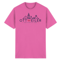 Rosa Ottweiler T-Shirt mit Stadtsilhouette und Schriftzug „Eine Stadt mit Herz“