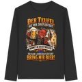 Schwarzes Organic Longsleeve mit Ottweiler-Teufelmotiv und dem Spruch „Bring mir Bier!“